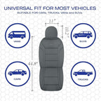 Skechers Memory Foam Car Seat Covers, Lycra Fabric Seat Covers, Car Seat Covers Front Seats Airbag Compatible, Automotive Comfort Protection for Most Cars, Trucks, SUVs, Grey
