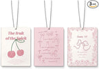 Car Decorations,Pink Bow Christian Air Freshener for Car,Preppy Cherry Bible Verse Air Freshener Hanging 3 Pcs for Bag,Cars,Closet,Drawer,Books,Bathroom
