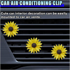 3PCS Daisy Flower Car Dashboard Air Vent Trim Clip, Cute Daisy Air Conditioner Outlet Clip Car Charm for Women, Car Air Vent Clip Auto Interior Decoration for Girls Present (Yellow)