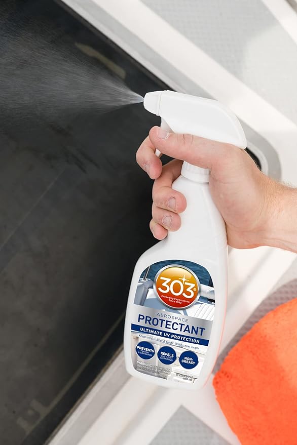 303 Products Marine Aerospace Protectant Spray – UV Protection, Repels Dust, Dirt, & Staining, Matte Finish, Restores Like-New Appearance, Outdoor Patio & Boat Cleaning Supplies 16 Fl. Oz.