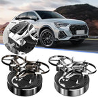 Solar Energy Auto Rotating Air Freshener Diffuser With Fragrance, Aromatherapy Essential Oil Scent Car Decoration Interior Accessories for Home Office (Silvery)