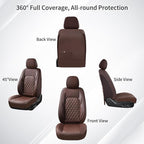 Huidasource Front Seat Covers Fit for Toyota Tacoma 2016-2023 SR SR5 Limited TRD Sport/Pro/Off Road All Cab Front Row, 360° Full-wrap Leather Automotive Car Seat Cushion Cover (Front Pair/Coffee)