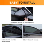 Car Front Side Window Shades,2 Pack Super Stretchy Mesh Car Window Screens Sun Shades Mosquito Nets Curtains Covers for 95% Cars SUVs Camping