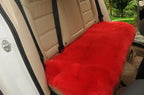 Winter Warmth: Universal Sheepskin Seat Cushion Cover - Natural Wool, for Cars, Trucks, SUVs & Vans - Cozy & Stylish Driving Companion Rear Red