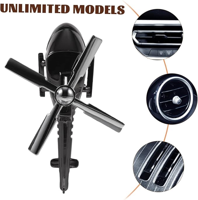 Rotating Helicopter Car Aromatherapy Diffuser Air Freshener for Vehicle Cute Air Outlet Ornament for Home and Office Decoration