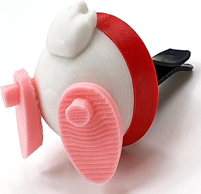 3D OM Air Freshener Duck(red) for Car or Indoor, Stylish Fun-3D Printing Plastic(eco PLA), Magnet and Clip - Solution is not included
