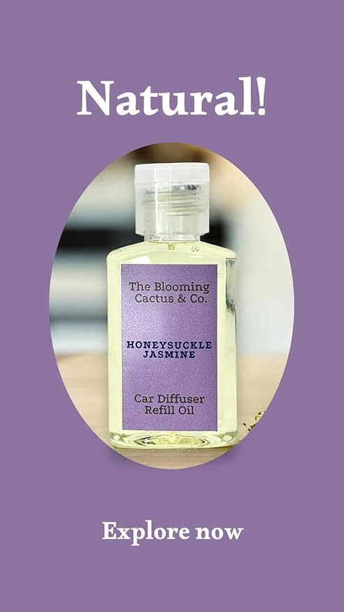 Car Air Freshener Hanging, Essential Oil Diffuser for Cars 1 OZ, Cute Car Accessories, C ar Air Freshener Refill, Long-Lasting Fragrance Refill, Car Diffuser Refill Made in USA | HoneySuckle Jasmine