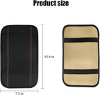 Car Center Console Cover, PU Leather Vehicle Armrest Seat Box Cover Protector, Comfortable Automotive Interior Arm Rest Cushion Pad Accessories, Universal for SUV Sedan Truck (Black/Pink)