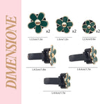 6pcs Green Daisy Flower Car Air Freshener Vent Clips,3 Sizes Sparkle Dark Green Flowers Car Vent Clips,Women Girly Car Air Freshener,Cute Flowers Car Accessories,Refillable Car Diffuser