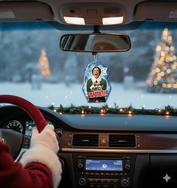 Elektroplate Elf Movie OMG Santa Automotive Air Fresheners for Vehicles | Christmas Cookie Scent (6-Pack) | Made in the USA