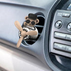 Cartoon Animal Pilot Car Air Freshener, Cute Automotive Air Outlet Creative Car Perfume Diffuser, Pilot Bear Car Air Freshener for Car (Husky Black)