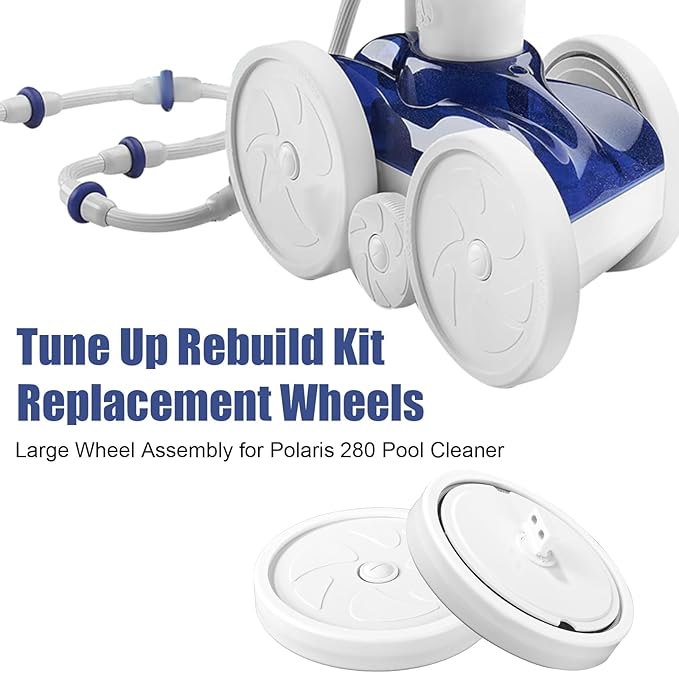 Pool Cleaner Wheels Replacement Parts, Includes C16 Pool Cleaner Idler Wheel with Ball Bearing C60 Screw C55 and Washer C64, Large Wheel Assembly, Rebuild Kit for Polaris 180/280