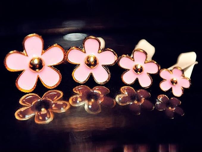 4 Pcs Metal Daisy Air Vent Clips Flower Car Air Freshener Clip Air Conditioning Outlet Clip Bling Charm Car Inter Decor Accessories for Girls Women