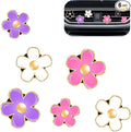 Acantha Car Air Freshener Decorations Vent Clips 6-Pack Daisy Flower Auto Accessories Lavender Women Car Decor Air Conditioning Outlet Clip - Pink Purple White