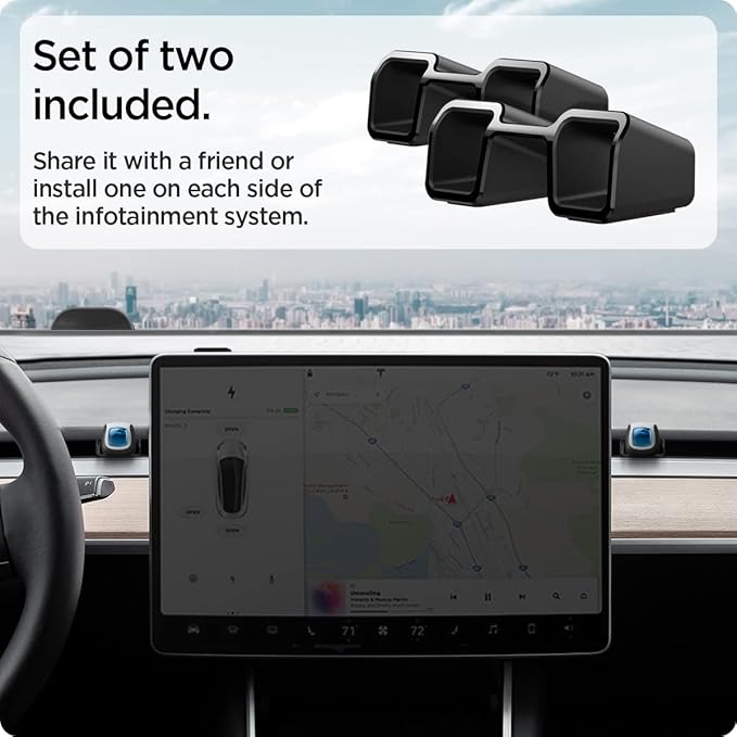 Spigen Air Freshener Adapter for Tesla Model Y (2020-2024) & Model 3 (2017-2023) [Not for Model Y Juniper 2025/26 and Model 3 Highland (2024/25)] (Air Freshener NOT Included) - 2 Pack