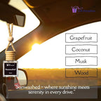 Morning Sunshine scent, Set of three Sunwashed Scented Car Air Freshener in Velvet gift bag– Fragrance Oil Diffuser – Long Lasting, Non-Toxic Hanging Car Fragrance for Men & Women – Clean Linen Scent