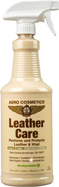 Leather Care Conditioner, UV Protectant, Aircraft Grade Leather Care, better than automotive products. Excellent for Furniture, car seats & RV 's, does not leave dirt attracting residue, 32oz