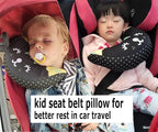 Kids Seat Belt Pillow Soft Car Seat Neck Support Pillow Pad Safety Belt Strap Cover Headrest Travel Cushion for Auto Airplane Pushchair
