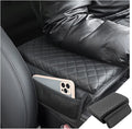 zipelo Car Armrest Cushion, Carbon Fiber Leather Auto Center Console Pad, Memory Foam Armrest Box with Storage Bag, Hand Rest Pillow with Organizer Pockets, Universal Fit for Most Vehicles (Black)
