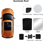 Car Sunroof Compatible with Tiguan 2023-2017 5-Door SUV, Foldable Glass Roof Sunshade with Storage Bag, Sunshade Roof Heat Insulation Sun Protection Roof Sunshade Interior Sunroof Shade