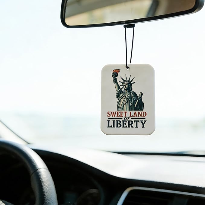 4 Pcs 250th Anniversary Air freshener Set, Independence Day Patriotic Car Accessories, July 4th Air Freshener Hanging Rearview Mirror Pendant for Car Air Freshener 2x3 In
