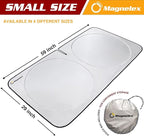 Magnelex Car Windshield Sunshade | Advanced Light-Blocking Protection | Foldable Sun Shade with Mirror Cut-Out Keeps Your Vehicle Cool | Fit for Cars, Trucks, and SUVs | Small (59 x 29 in)