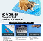 INSPECTOR TAIL Self Cooling Mat for Dog + Free String Bag/Washable & Portable Pet Soft Pad for Indoor or Outdoor/Perfect as Blanket for Kennel Sofa Bed Floor Car/Blue