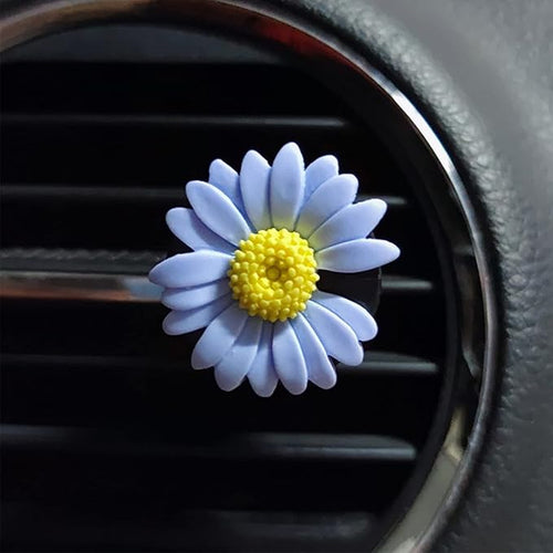 2 Pieces Daisy Flower Air Vent Clip Cute Car Air Freshener Clip Boho Car Air Outlet Decorations Charm Car Inter Decor Accessories for Girls Women