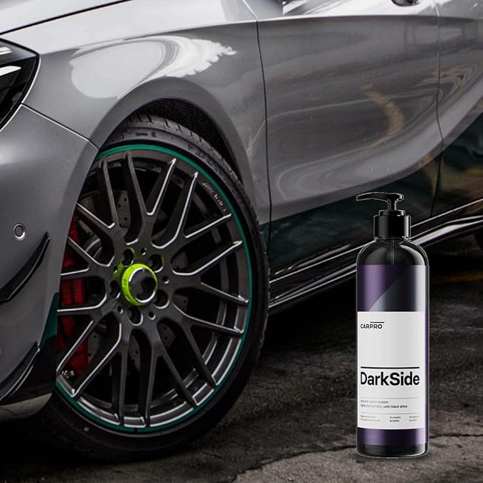 CARPRO DarkSide - Tire & Rubber Sealant, Hydrophobic & Self-Cleaning, Satin Black Shine, UV Protection, Revives Dull Faded Rubber, Ready to Use - 500mL (17oz)