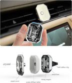Car Air Freshener Diffuser,Essential Oil Diffusers Vent Clip,Advanced Crystal Automotive Parts，Contains 2 odorless container pieces,Metal and Crystal Design，First choice for gifts