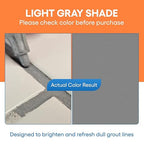 Light Gray Grout Paint Pen Tile Grout Colorant & Sealer Marker, Quick-Dry, Ideal for Bathroom, Shower, Kitchen Tiles Restores Grout Lines, 3 Adjustable Tips (2-3 mm) 2 Pack