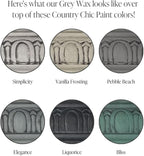 Furniture Wax - 100% Natural Sealant for Chalk Furniture Paint or Raw Wood, Light Protection, Easy To Apply, No Odor, Eco-Friendly - 7 Color Choices - Grey (4 oz)