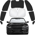 Car Window Shades for Honda Civic 2016-2021 Accessories - Full Set 8PCS Side Window Sunshades with Memory Frame & Blackout Fabric, Privacy UV Shield for Camping/Travel