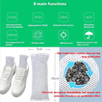 8Pack Natural Activated Charcoal Shoe Odor Absorber; Shoe Deodorizer Bags; Home or Car Odor Eliminator; Car Air Freshener;Air Purifying Bag for Home,Car,Closet,Basement,Pets