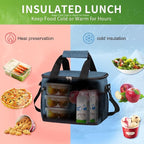 iknoe Insulated Lunch Bag, Foldable 8.5L Cooler Bag for Men & Women, Leakproof Thermal Design, Great for Office, Picnic, Travel, Lunch Box, Blue