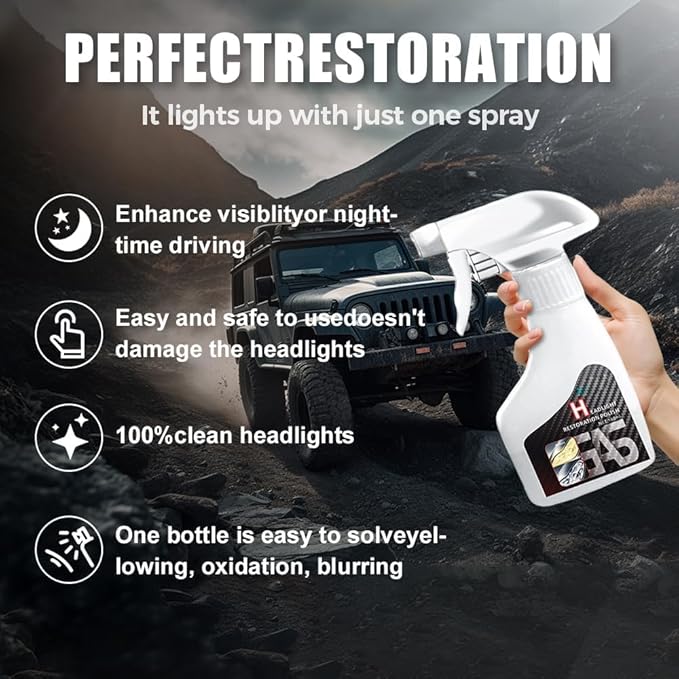 Headlight Restoration Kit with Ceramic Coating Headlight Lens Cleaner to Remove Yellowing, Haze & Oxidation, Restore Headlight Clarity, Automotive Trucks RVs Motorcycles, Long Lasting Protection