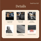 Red Rain Leather F150 Seat Covers Custom Fit for Ford F150 SuperCrew/CrewCab 2015 to 2025 XL XLT STX Pickup Truck Black and Gray Seat Cushion Cover Full Set (F150-Black+Gray)