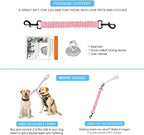 Retractable Bicycle Dog Seatbelt, Elastic Pet Safety Leash Harness for Cat, Dog Leash Extension Attachment Shock Absorbing Lead Extension Absorber (Pink)