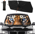 Socira Tiger Eye Car Window Shades Windshield Sun Shade Umbrella Foldable Tiger Sunshade for Front Window Auto Windshield Sunshade Covers Car Accessories 57'' X 30''