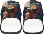 Delerain Car Seat Covers Set 2Pcs, Funny Garfield Cat Universal Front Car Seats Vehicle Enterior Protector Suitable Fits Most Car Auto SUV Sedan Truck