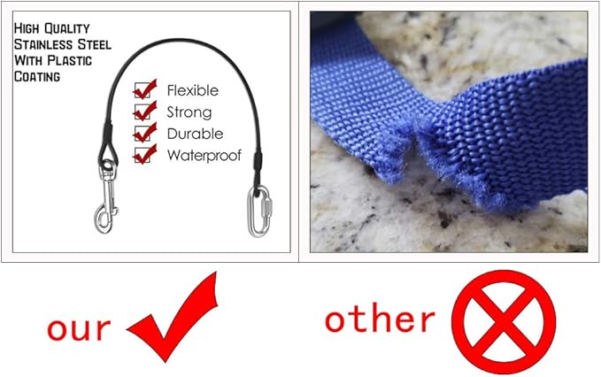Dog Car Seat Belt Restraint, Sonku 2 Pack Proof Steel Cable Safety Vehicle Belt Fit for Small, Medium, Large, and X-Large Dogs