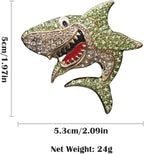 Generic 2 PCS Bling Rhinestone Sharks Car Air Vent Clips Cute Marine Animals Car Air Freshener Clip Air Conditioning Outlet Clip Funny Car Interior Decoration Accessories for Women Men (Pink Green)