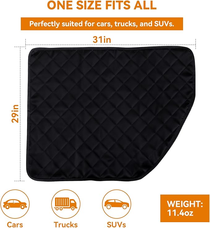 Dog Car Door Protector, 2 Pack Waterproof Scratchproof Nonslip Durable Protector, Thickened Door Panel Covers, Protects Doors from Dog Scratching Fit for Car/SUV/Truck (Black, XL)