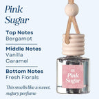 C&E Craft Co Hanging Car Air Freshener Diffuser 2 Pack, Long Lasting Fragrance Oil Car Freshener, Glass Bottle Auto Air Freshener, Made in USA (Pink Sugar + Pink Sands)