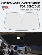 Proadsy Windshield Sun Shade Custom Fit Mercedes Benz GLE 2020-2024 2026 4-Layer Foldable Front Sunshade Protector Sun Visor Blocks UV Rays Keep Car Cooler