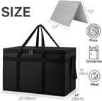 Bodaon 2-Pack Insulated Food Delivery Bag With Hard Bottom, XXXL Pizza Cooler Bags, Rideshare Delivery Bag, Grocery Shopping and Catering, Thermal Cold/Hot Styrofoam Carrier for Travel/Car