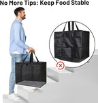 Bodaon Insulated Food Delivery Bag With Hard Bottom, XL Pizza Cooler Bags, Rideshare Delivery Bag, Thermal Cold/Hot Styrofoam Carrier for Travel/Shopping/Catering/Car