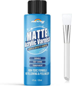 Matte Varnish for Acrylic Painting, Satin & Matte Acrylic Varnish, Non-Yellowing, Non-Toxic, Anti-Crazing, Satin & Matte Finish, Clear Coat for Artwork, for Pro, Hobby Artists