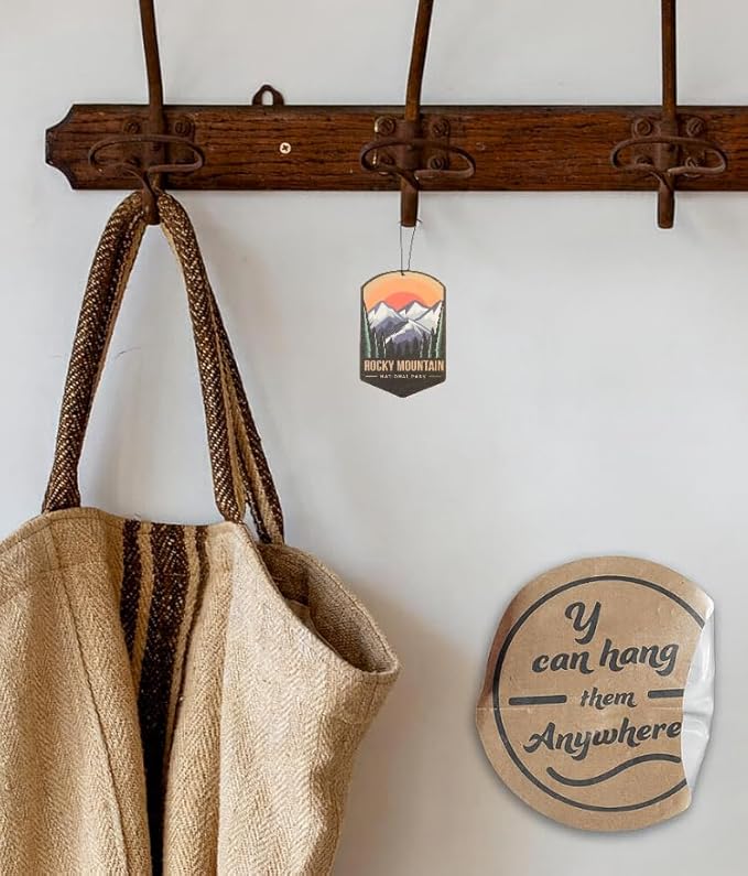 Outdoor Adventure Car Air Freshener 3 Pack Scented With Premium Oils By Fresh Fresheners (Rocky Mountain National Park)