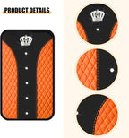 Bling Car Center Console Cover, Crown Crystal Rhinestones Vehicle Armrest Mat Protector, Anti Slip Sparkling Automotive Arm Rest Seat Box Cushion Pad Decor Accessories, Universal Fit (Orange)